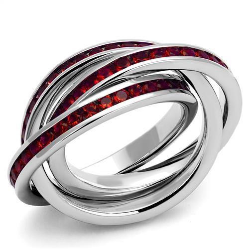 JCE1333 Rhodium Brass Ring with Synthetic Synthetic Glass in Siam